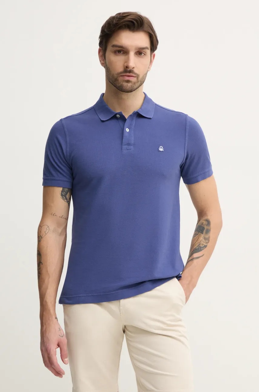 United Colors of Benetton polo de bumbac culoarea roz, neted, 3089J3179