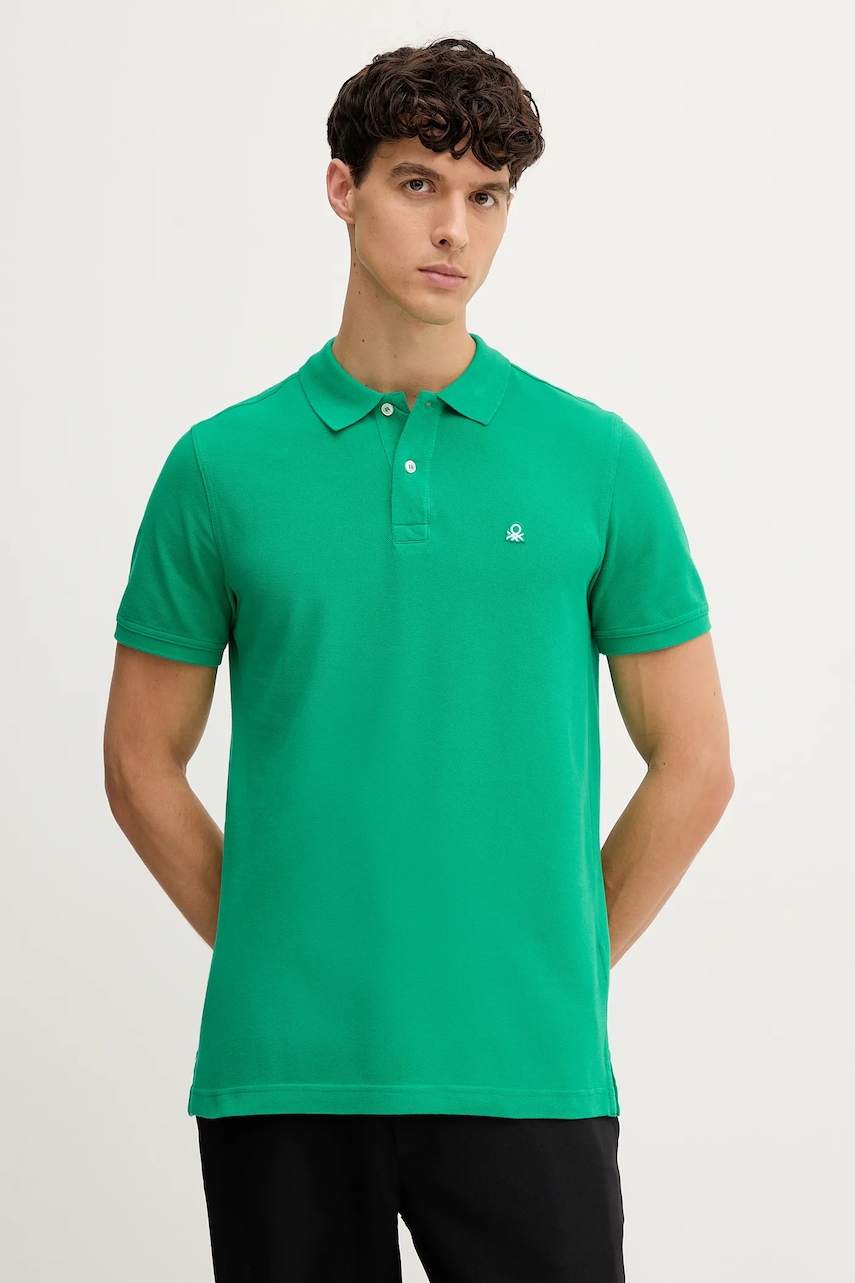 United Colors of Benetton polo de bumbac culoarea roz, uni, 3089J3179