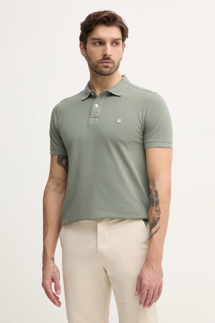 United Colors of Benetton polo de bumbac culoarea roz, neted, 3089J3179