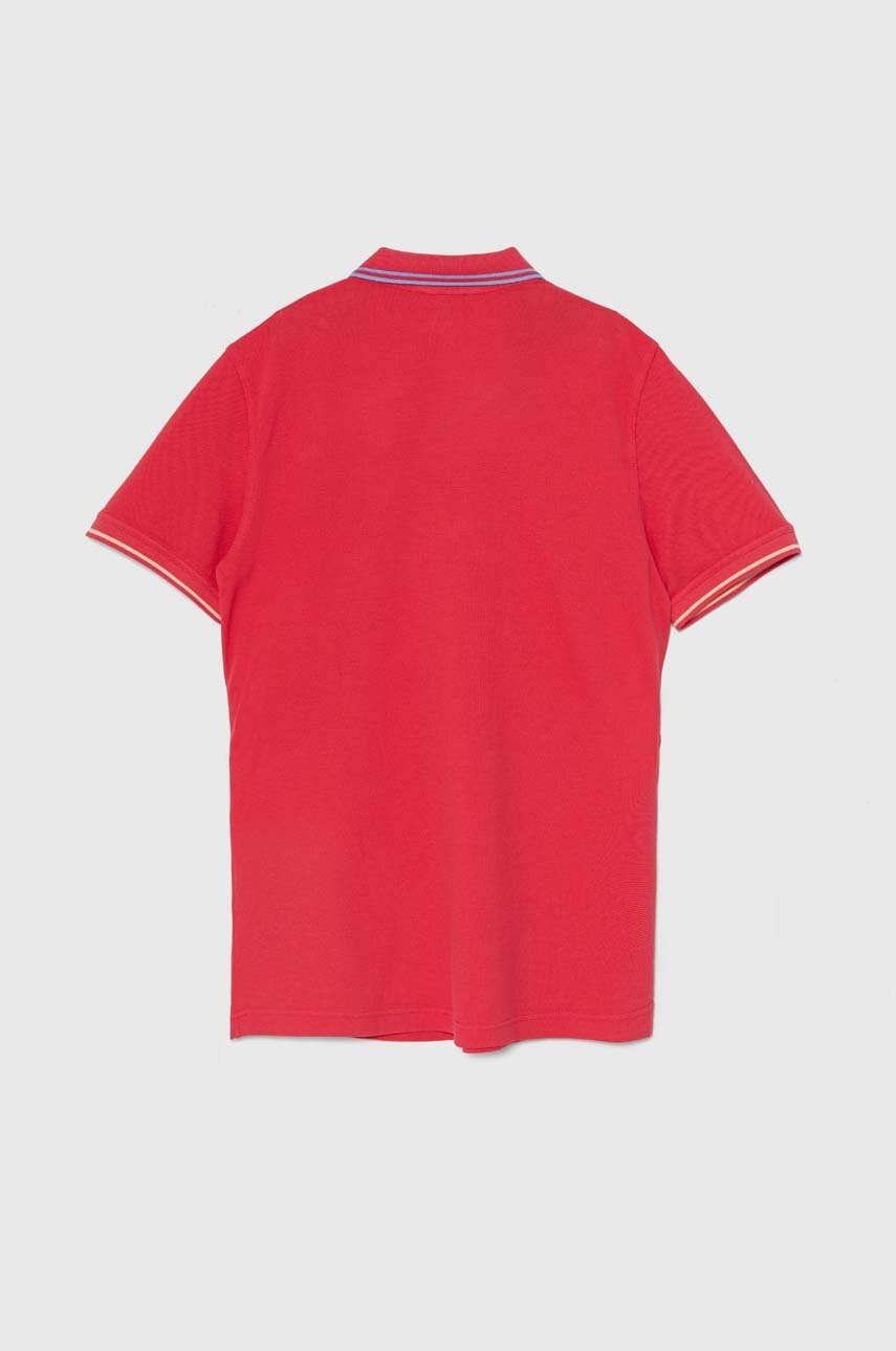 Βαμβακερό μπλουζάκι πόλο United Colors of Benetton χρώμα: ροζ φωτογραφία