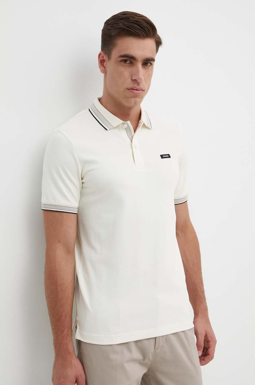 Levně Polo tričko Calvin Klein bílá barva, K10K112469