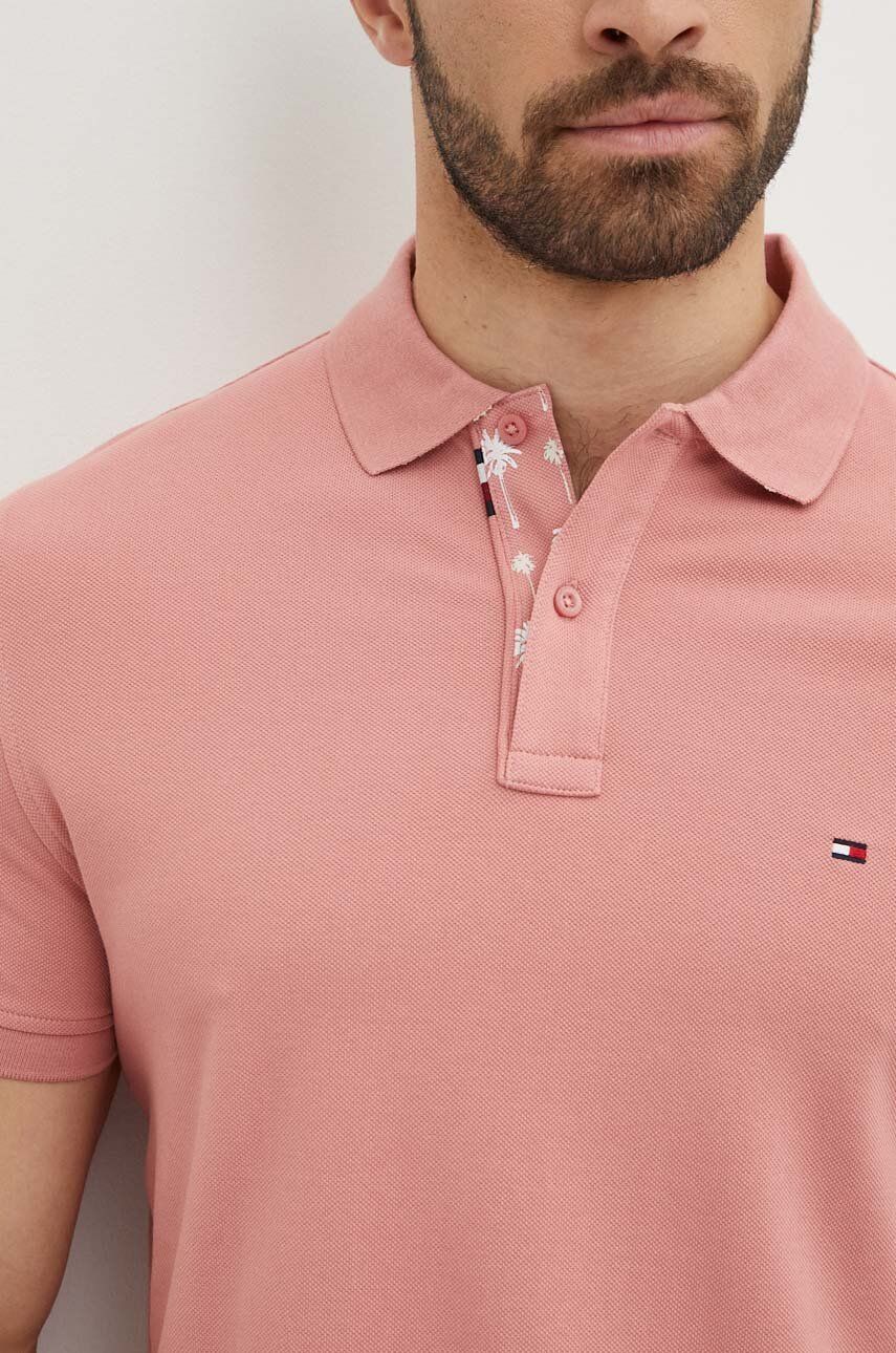 Polo Majica Tommy Hilfiger Za Muškarce, Boja: Ružičasta, Bez Uzorka, MW0MW34738