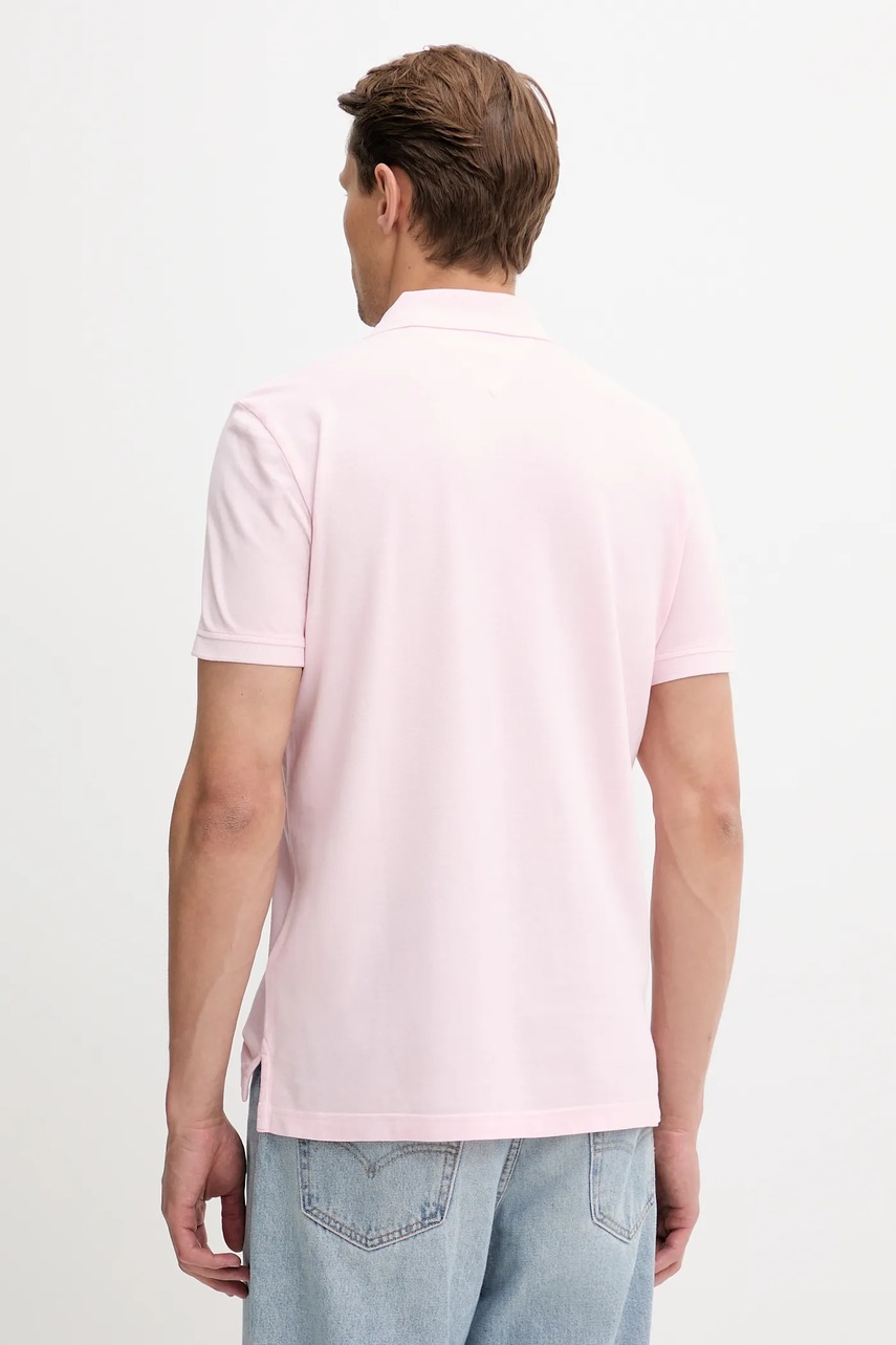 Хлопковое поло Tommy Hilfiger цвет бежевый однотонное MW0MW34757