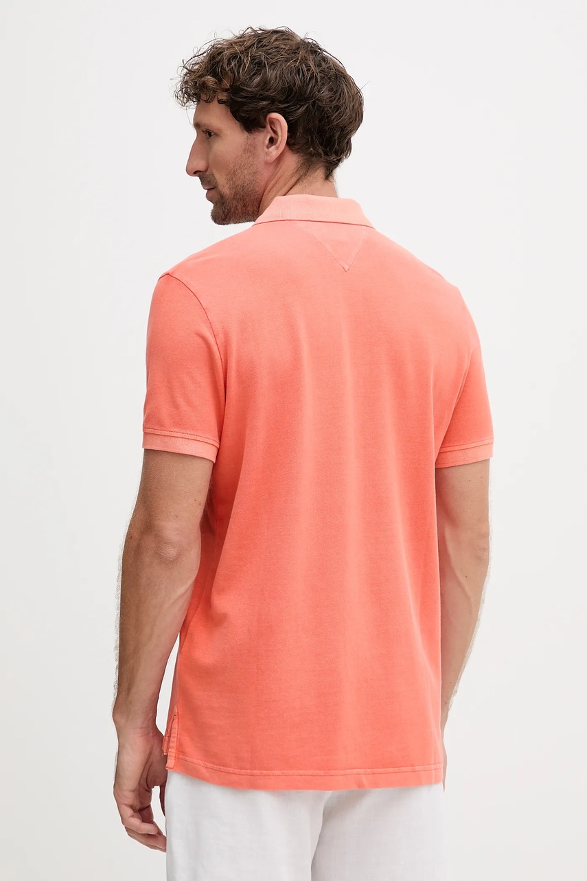 Хлопковое поло Tommy Hilfiger цвет бежевый однотонное MW0MW34757