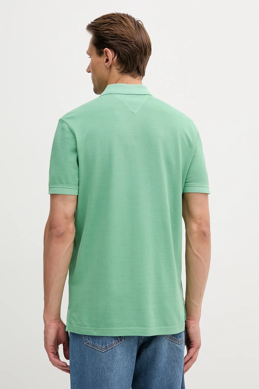 Хлопковое поло Tommy Hilfiger цвет бежевый однотонное MW0MW34757