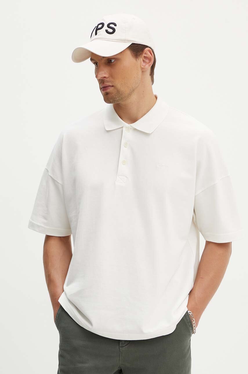 A.P.C. polo de bumbac Polo Antoine culoarea bej, uni, COGWZ.H26212.AAB