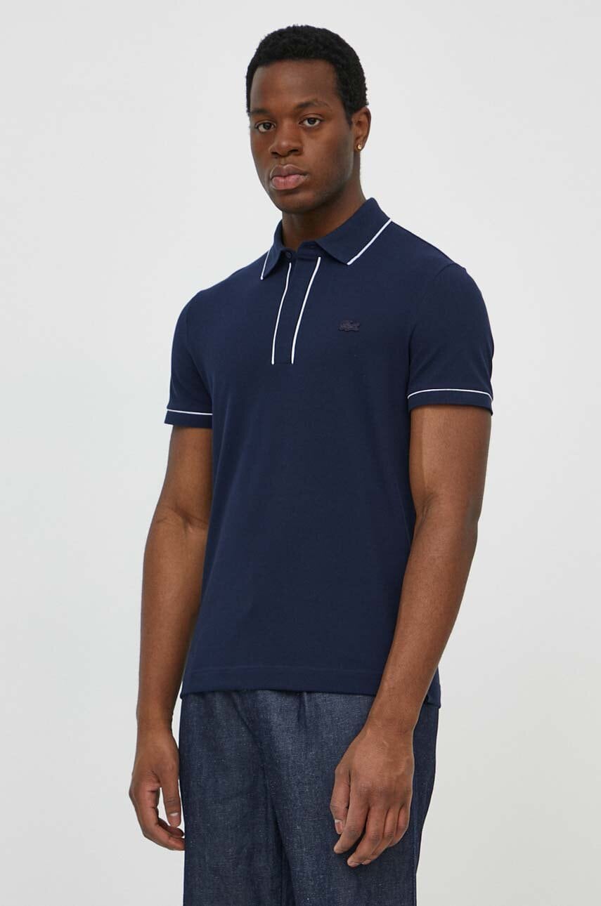 Lacoste tricou polo barbati, culoarea albastru marin, neted Lacoste tricou polo barbati, culoarea albastru marin, neted