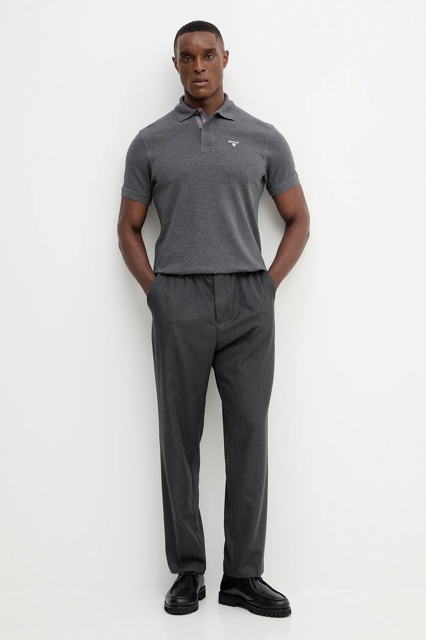 Хлопковое поло Barbour Tartan Pique Polo цвет зелёный с аппликацией MML0012