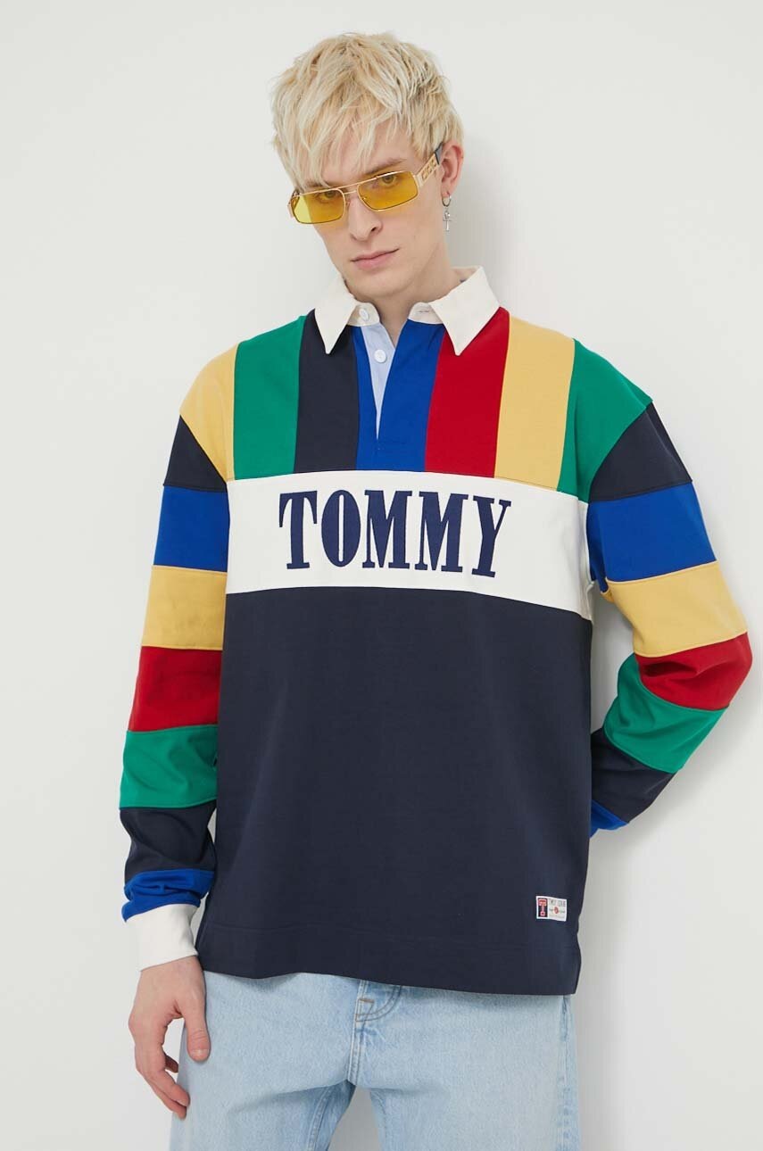 Tommy Jeans longsleeve din bumbac Archive Games cu model, DM0DM19787