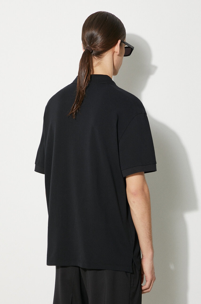 Neil Barrett pamut póló Loose Pierced Nipple Polo fekete, sima, MY70223A-Y517-001N termék 2. képe