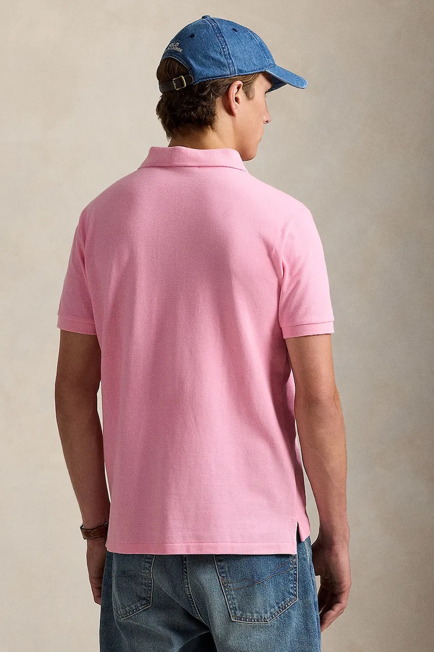 Хлопковое поло Polo Ralph Lauren однотонное 710680784 Хлопковое поло Polo Ralph Lauren однотонное 710680784