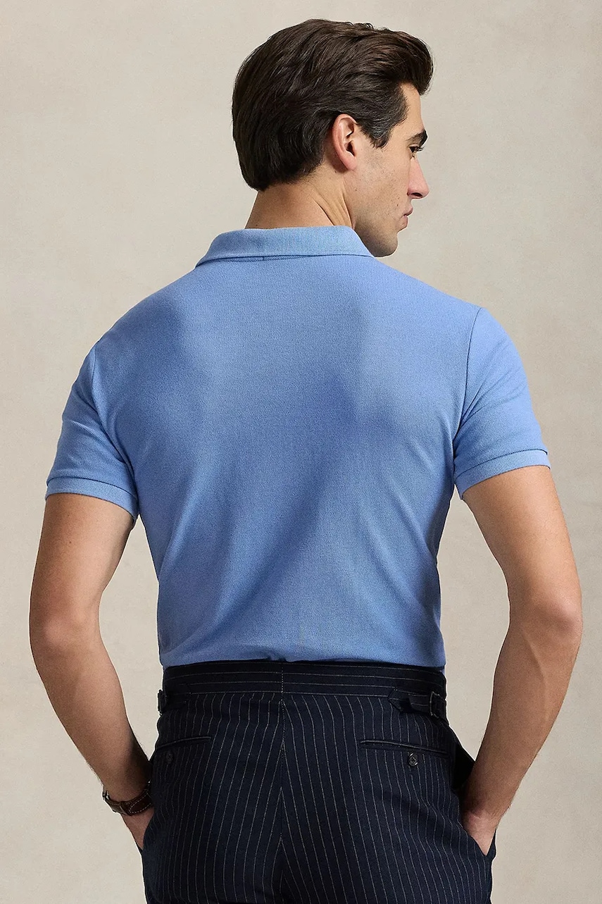 Хлопковое поло Polo Ralph Lauren однотонное 710680784 Хлопковое поло Polo Ralph Lauren однотонное 710680784