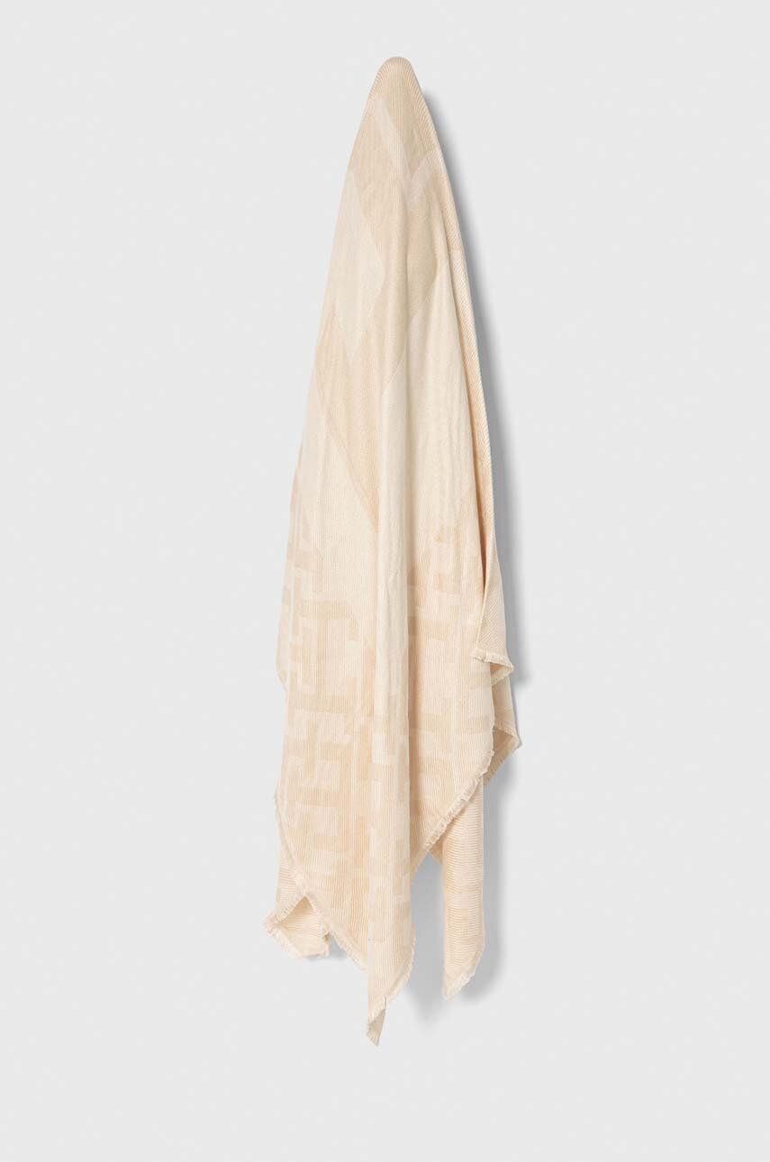 Levně Šátek Tommy Hilfiger béžová barva, AW0AW15790