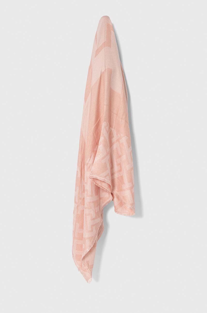 Levně Šátek Tommy Hilfiger růžová barva, AW0AW15790