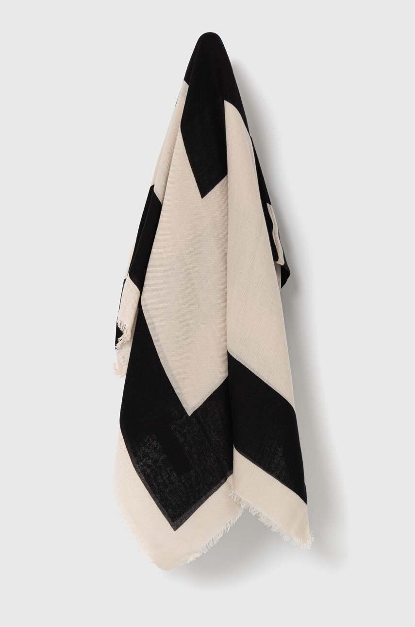 Levně Šátek Tommy Hilfiger béžová barva, vzorovaný