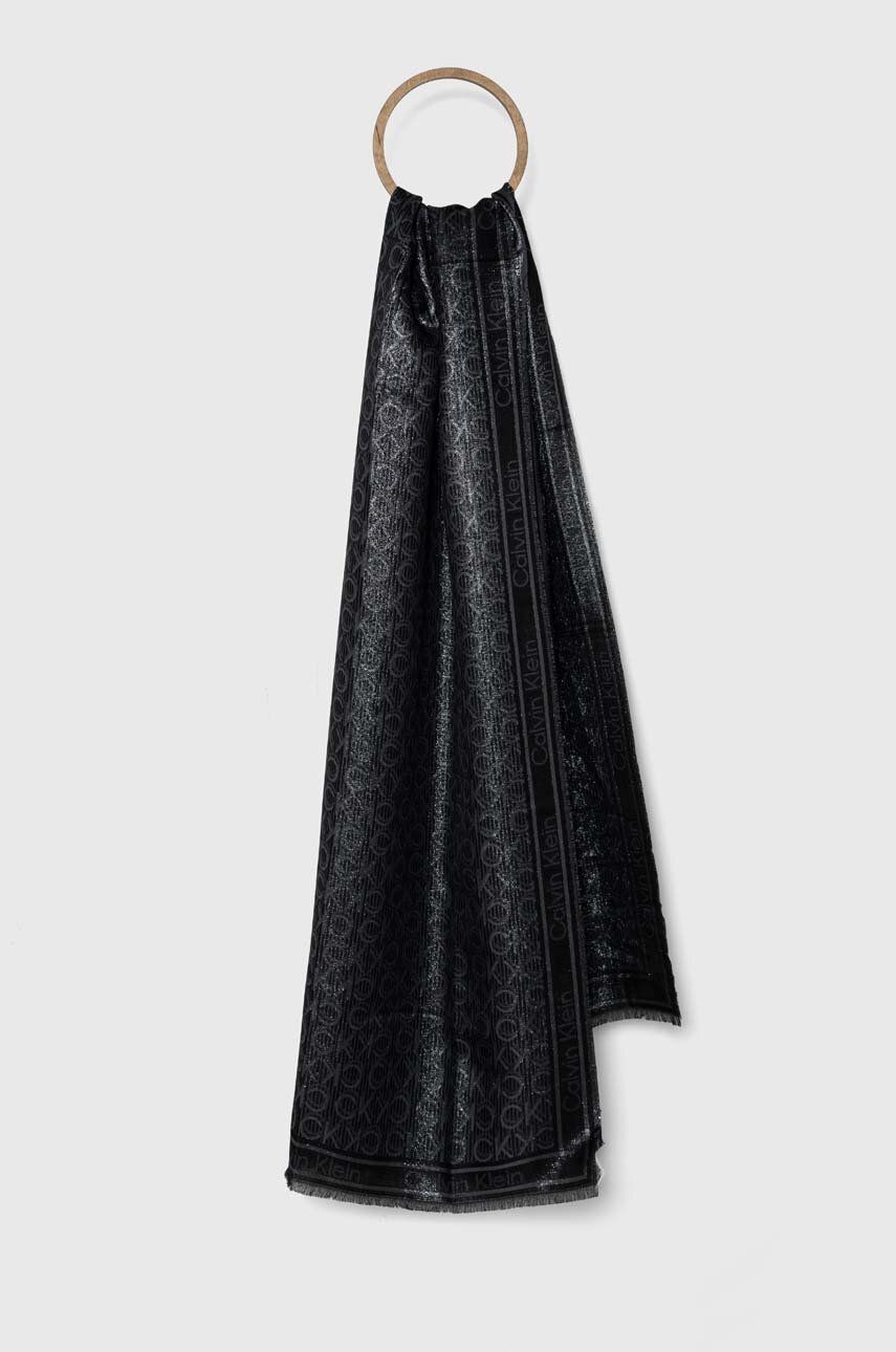 Levně Šála Calvin Klein šedá barva, K60K611430