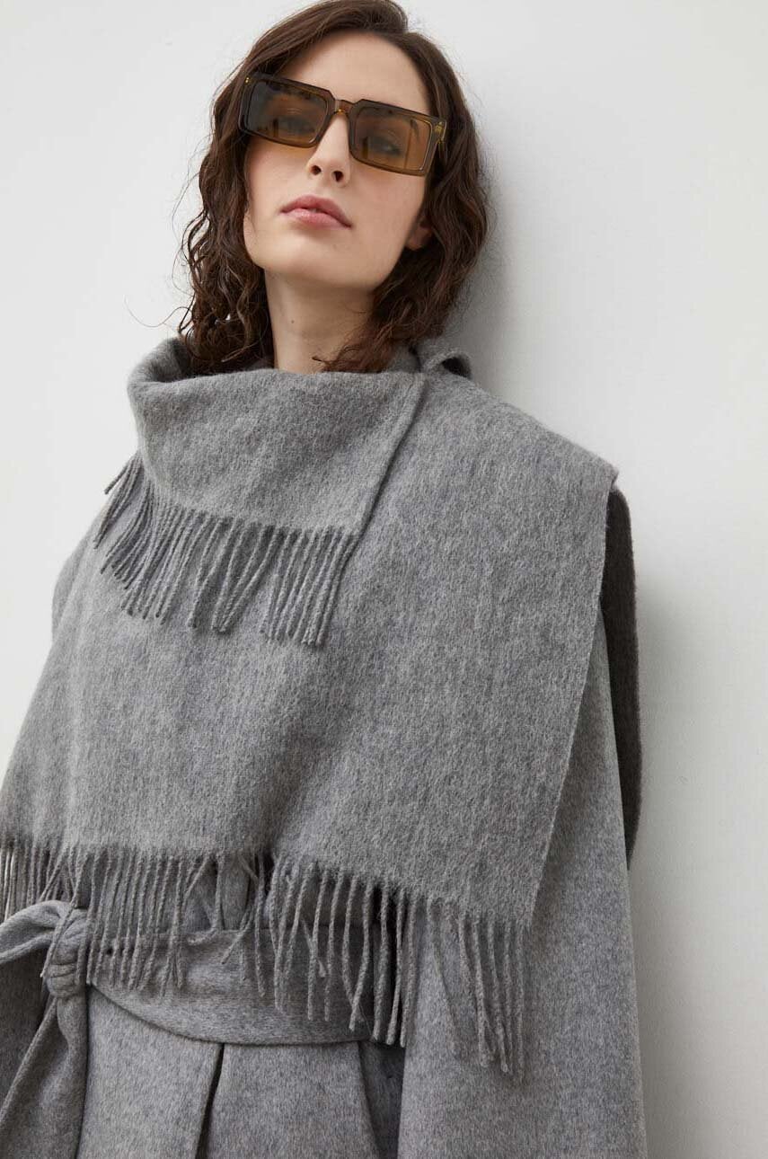 By Malene Birger poncho de lana culoarea gri