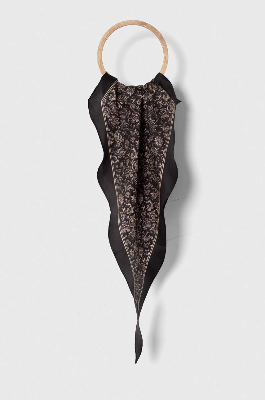 Hedvábný kapesníček Lauren Ralph Lauren tmavomodrá barva