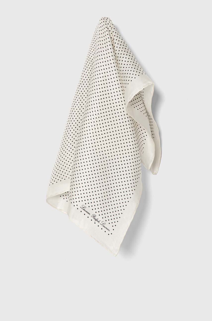 

Копринено шалче Lauren Ralph Lauren в черно с десен 454943675, Бял