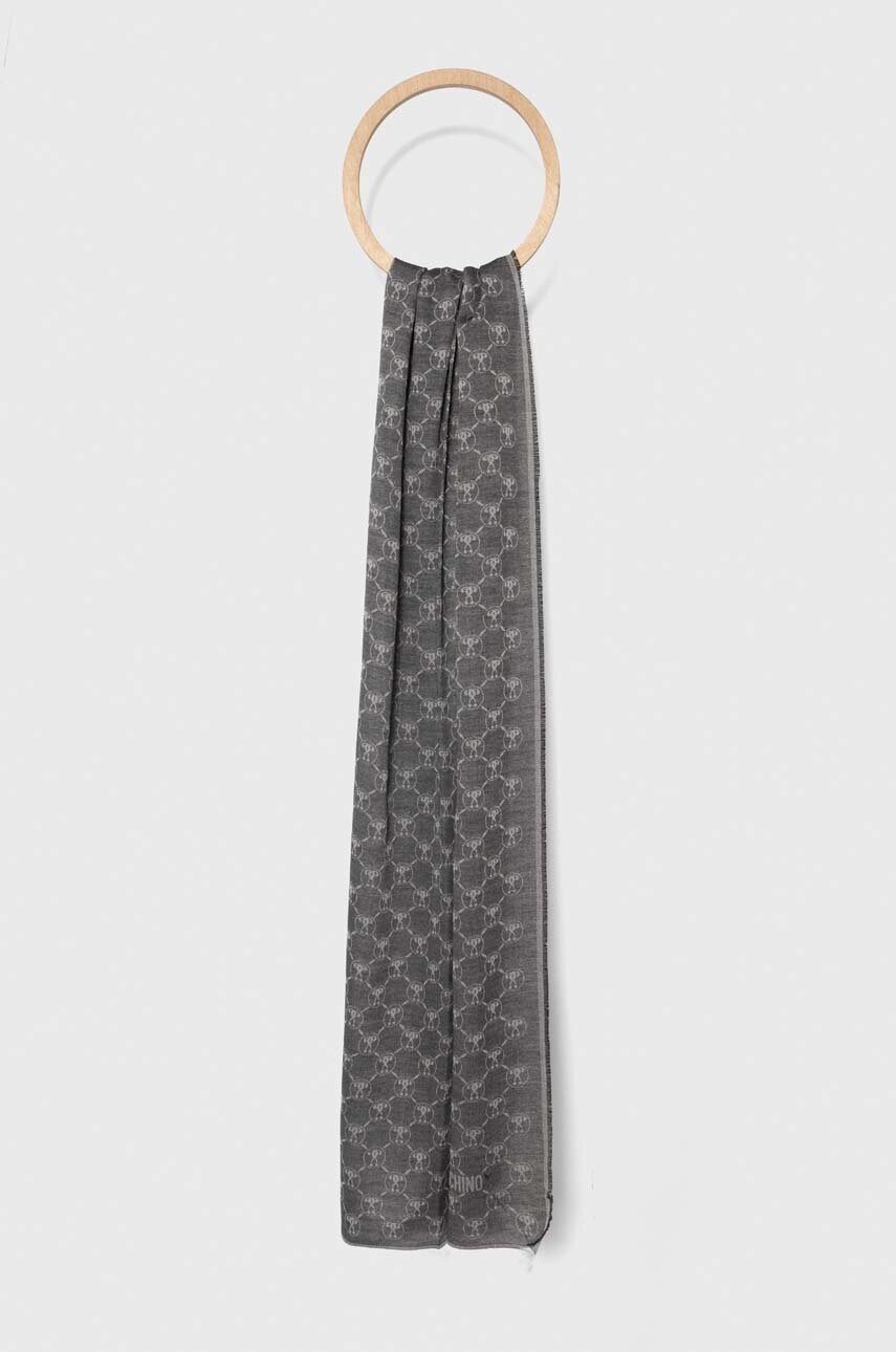 Levně Šála Moschino šedá barva, M5618 50194