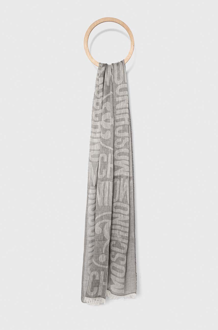 Levně Plátěný šátek Moschino šedá barva, M5773 50225
