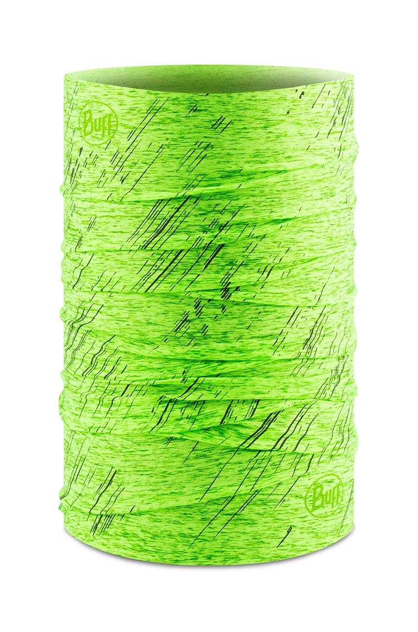 Buff fular împletit Reflective culoarea verde, cu model, 122016