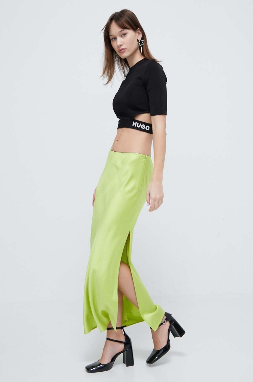 Φούστα HUGO χρώμα: πράσινο φωτογραφία