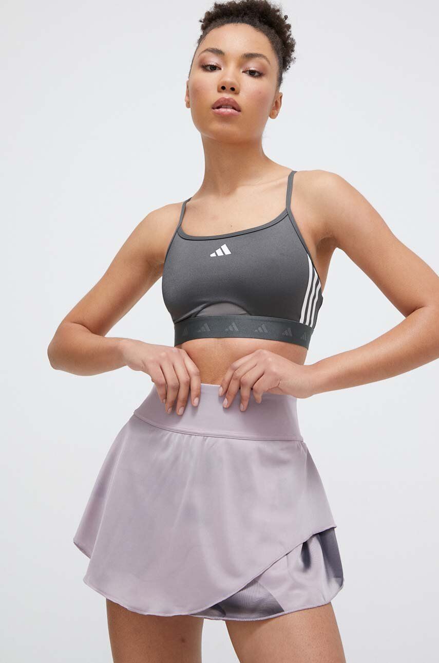 adidas Performance fustă sport culoarea violet, mini, evazati