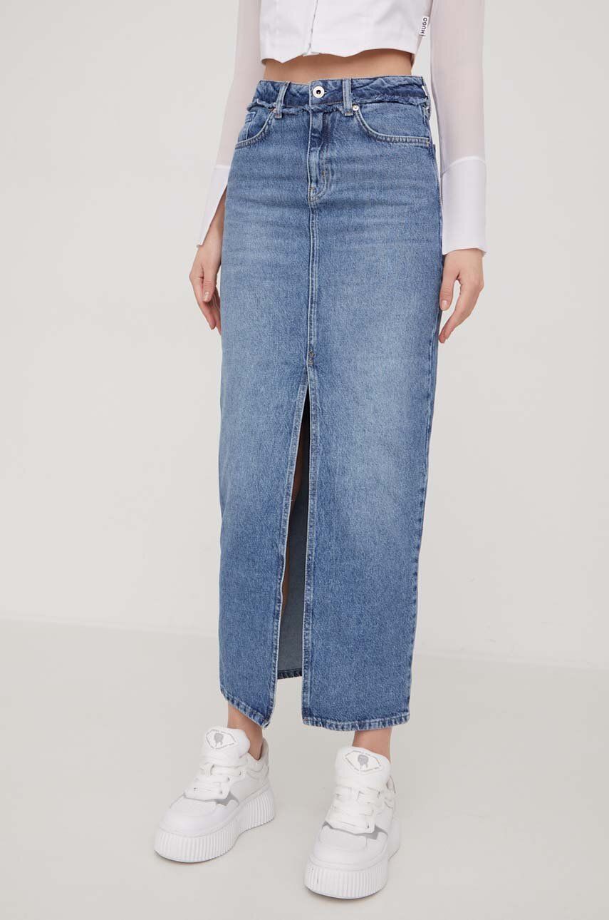 Levně Džínová sukně Karl Lagerfeld Jeans maxi