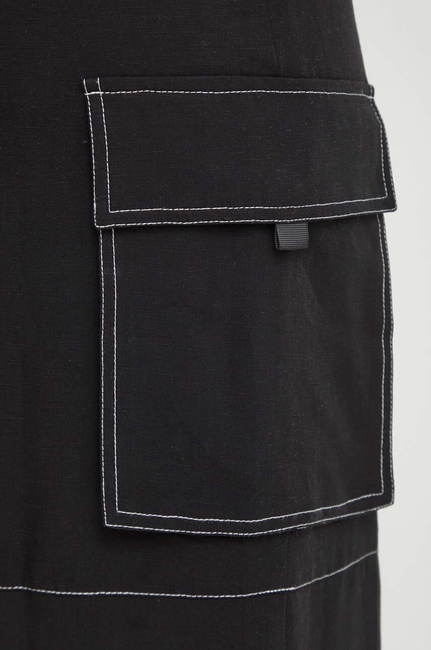 Φούστα από λινό μείγμα Résumé χρώμα: μαύρο φωτογραφία