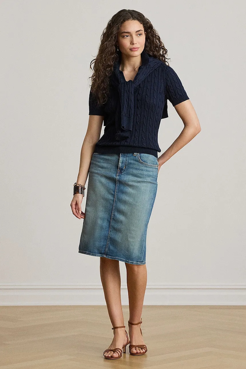 Rifľová sukňa Lauren Ralph Lauren