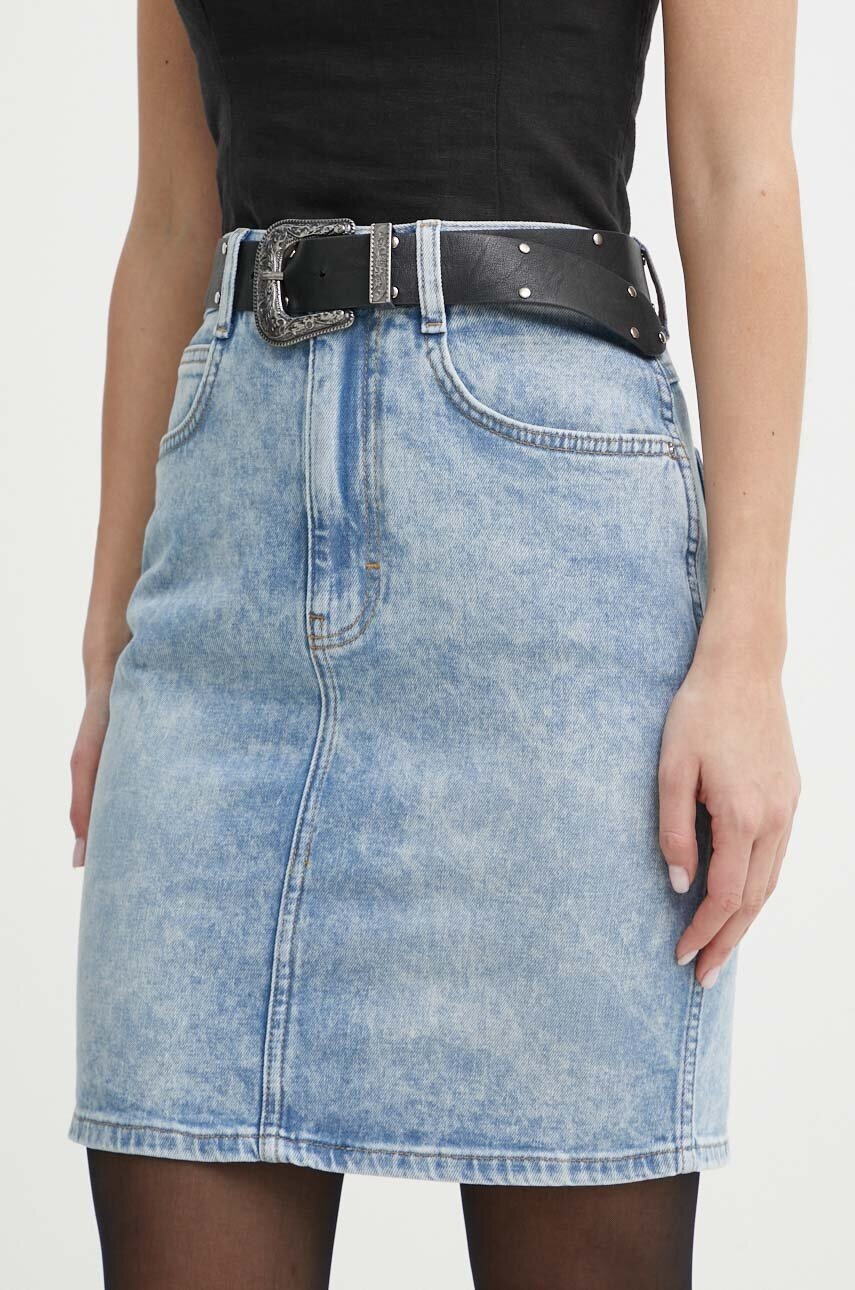 

Дънкова пола Moschino Jeans в синьо къса със стандартна кройка, Син