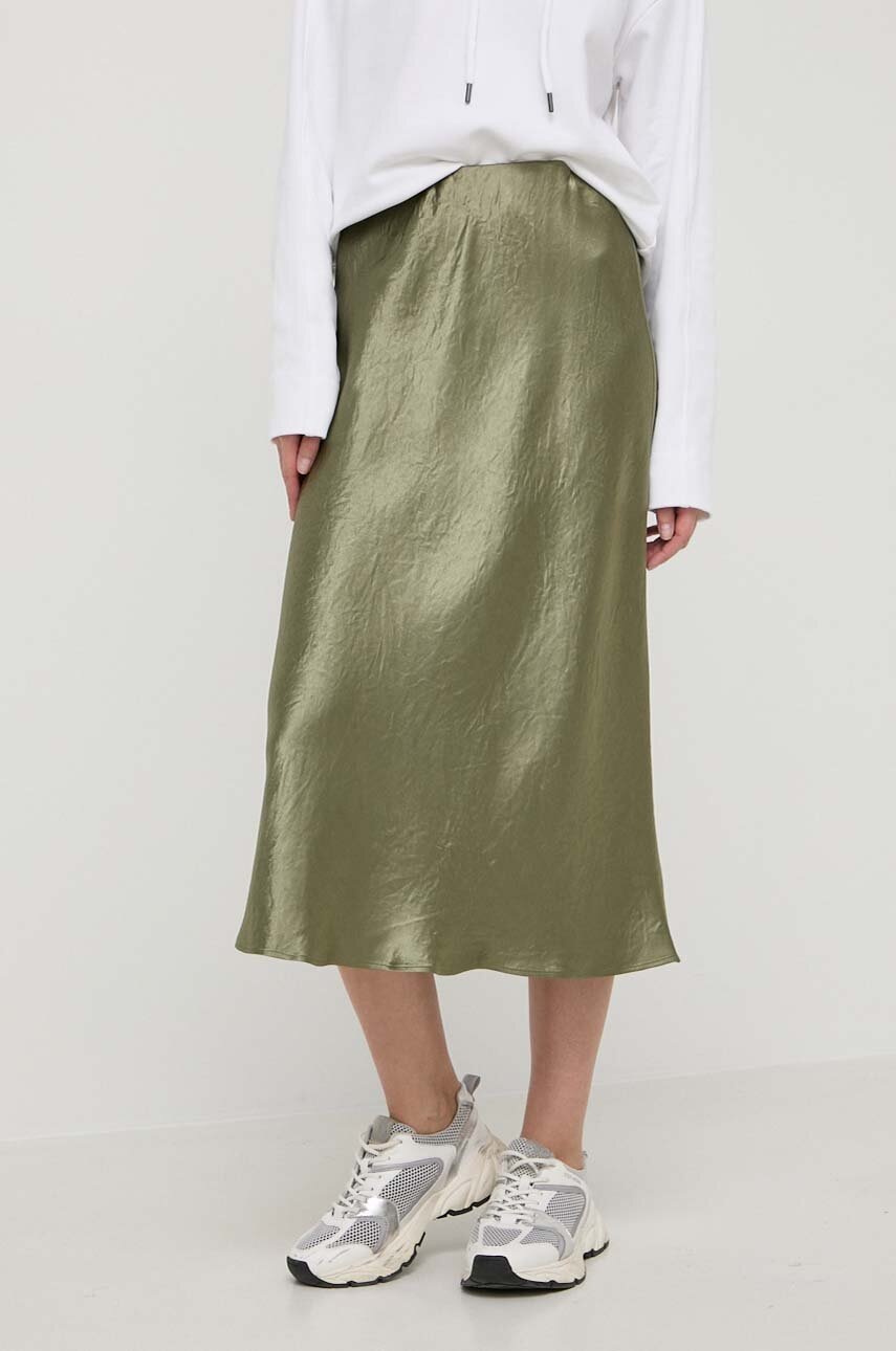 Max Mara Leisure fusta culoarea verde, midi, evazati