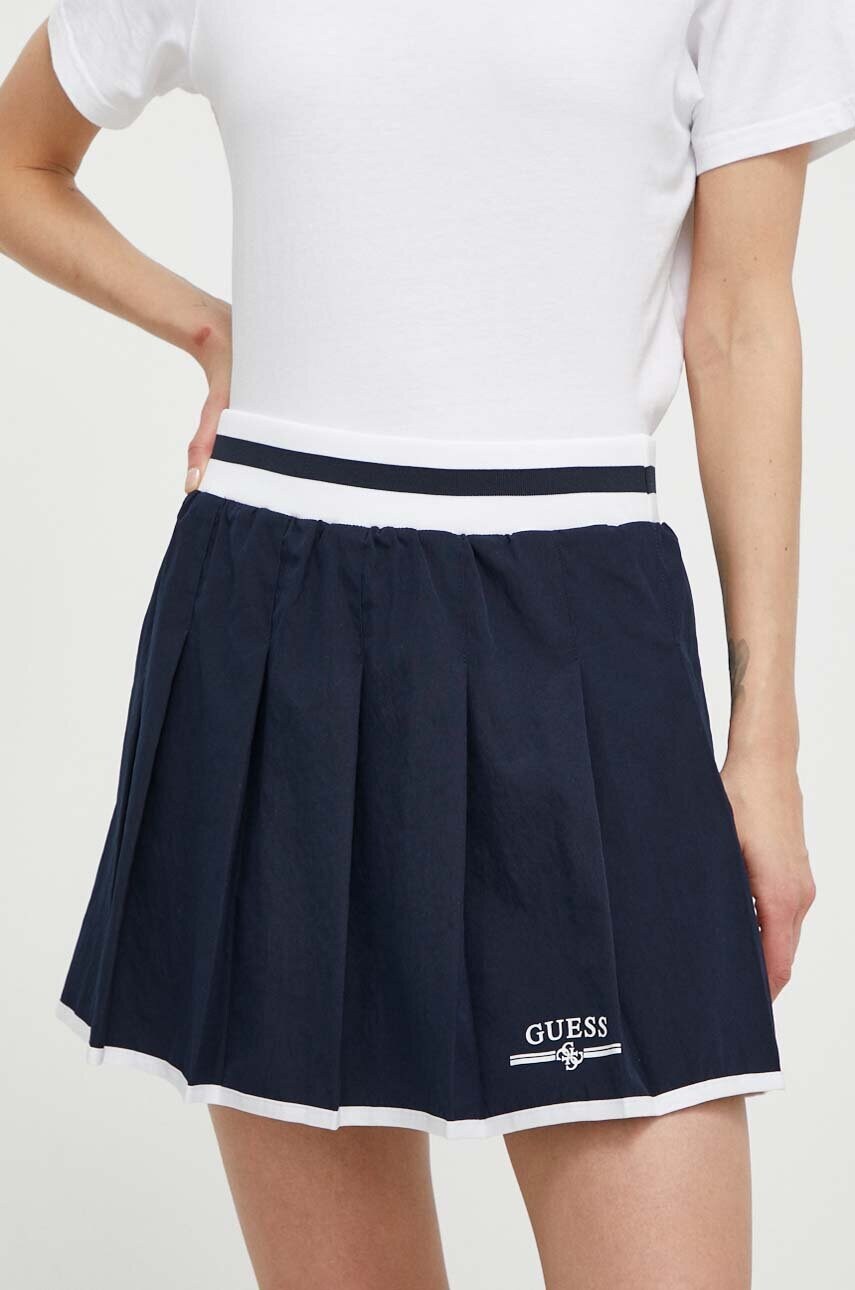 Levně Sukně Guess ARLETH černá barva, mini, áčková, V4GD19 WG2Q0