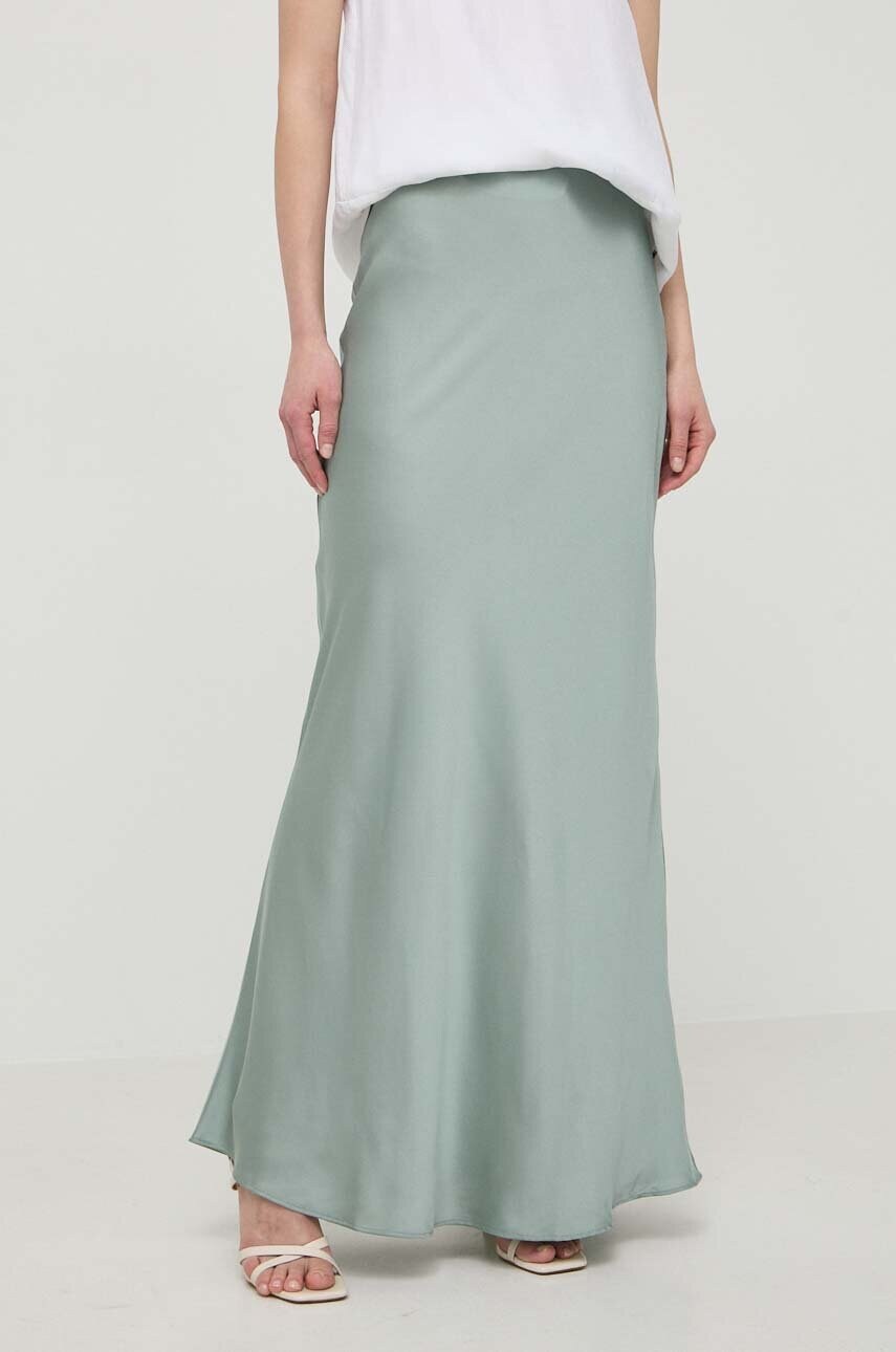 Levně Sukně Guess ANNACHIARA zelená barva, maxi, áčková, W4GD12 WD8G2