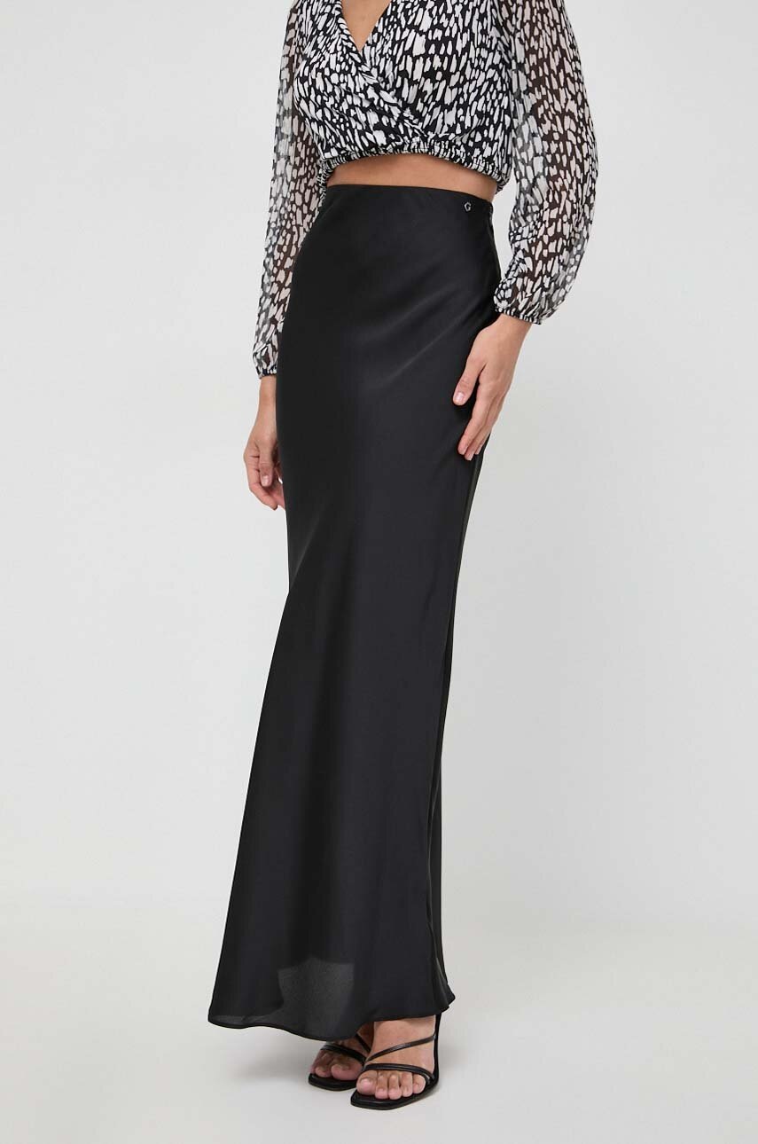 

Пола Guess ANNACHIARA в черно дълга разкроена W4GD12 WD8G2, Черен