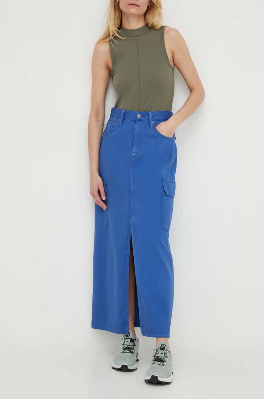 G-Star fustă din denim maxi, dreaptă G-Star fustă din denim maxi, dreaptă