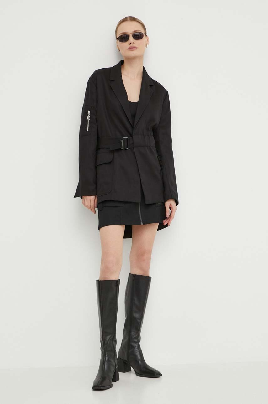 Φούστα G-Star χρώμα: μαύρο φωτογραφία