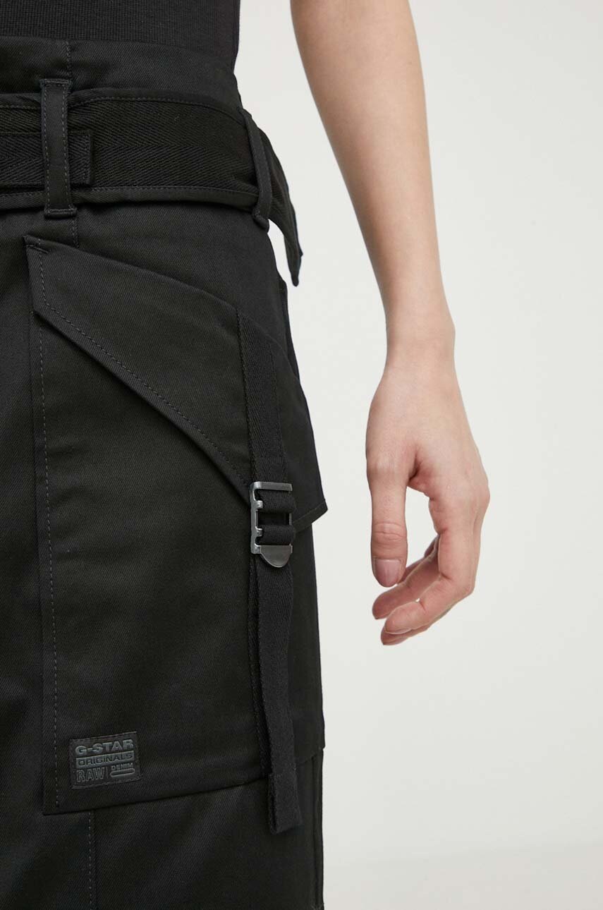 Φούστα G-Star χρώμα: μαύρο φωτογραφία