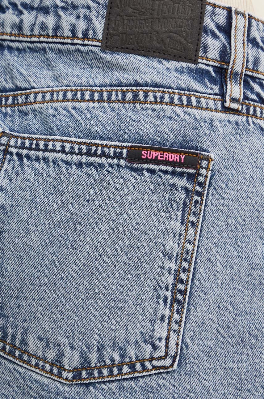 Τζιν φούστα Superdry χρώμα: μπλε φωτογραφία