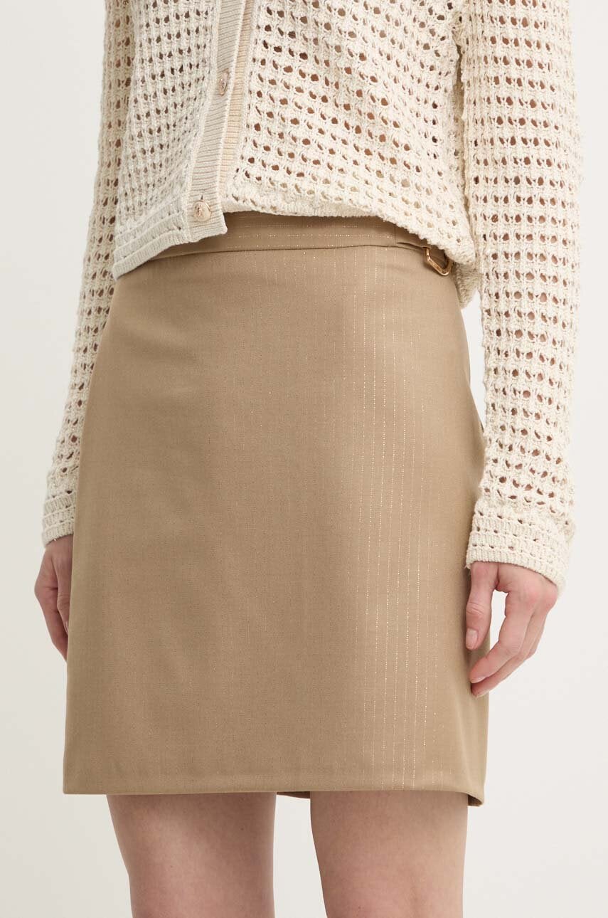 Morgan fusta JBAC.F culoarea bej, mini, drept, JBAC.F