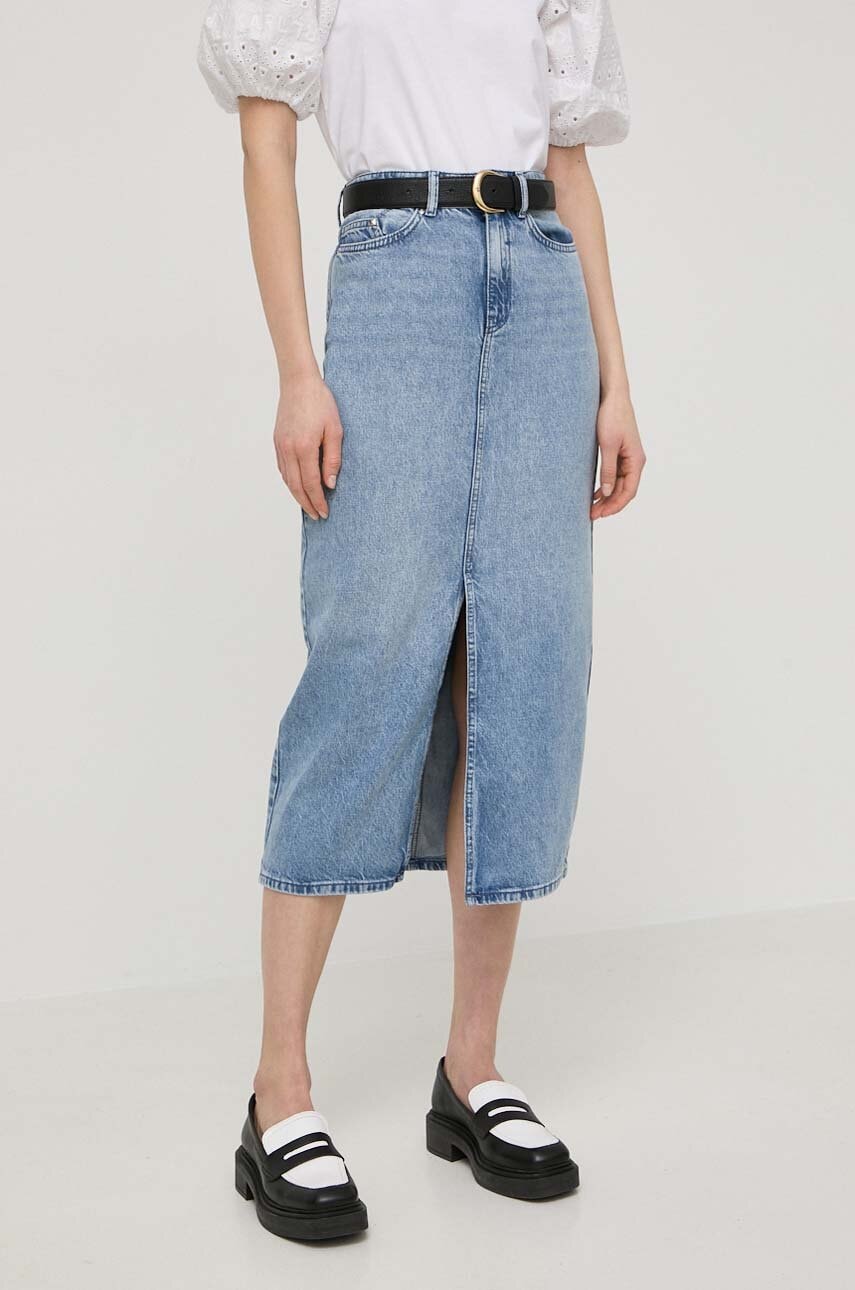 Karl Lagerfeld fusta jeans midi, creion