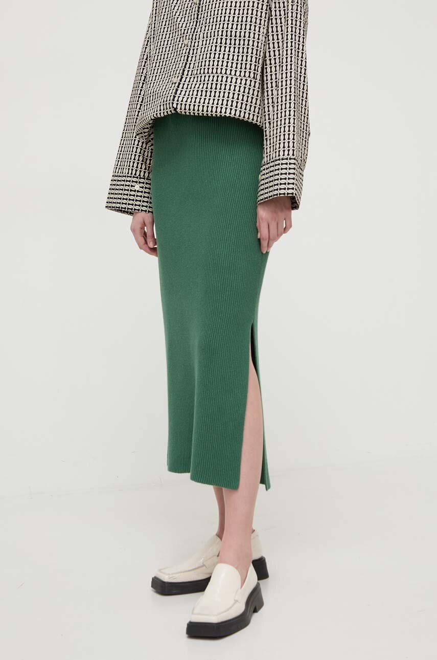 By Malene Birger fusta culoarea verde, midi, drept