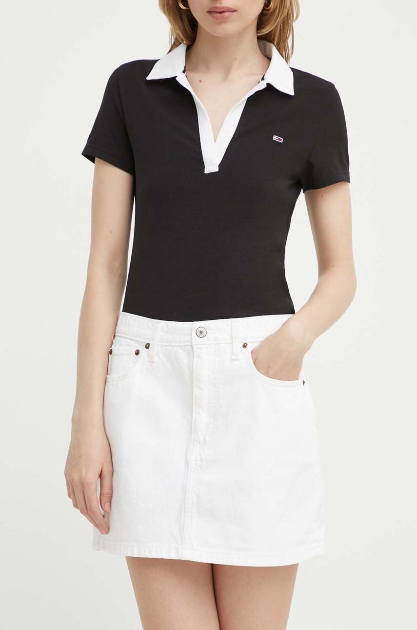 Abercrombie & Fitch fustă din denim culoarea alb, mini, creion