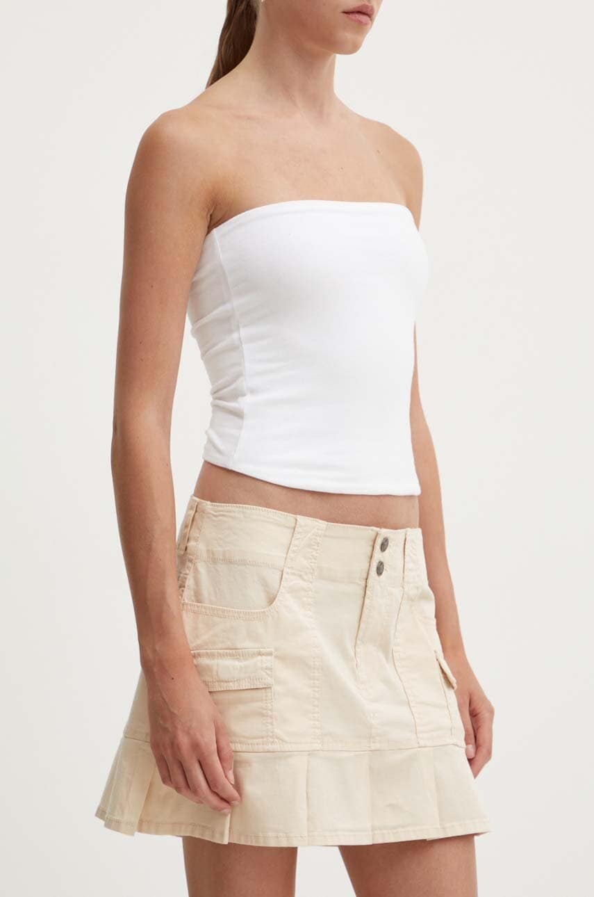 Hollister Co. fusta culoarea bej, mini, drept, KI343-4091 Hollister Co. fusta culoarea bej, mini, drept, KI343-4091