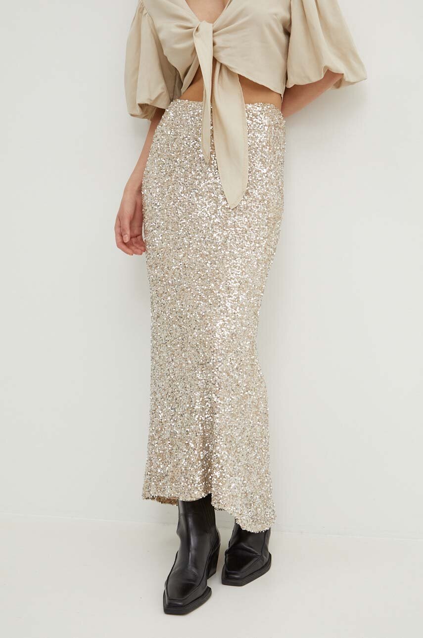 

Пола Never Fully Dressed в сребристо дълга с кройка тип молив NFDSK532, Сребърен