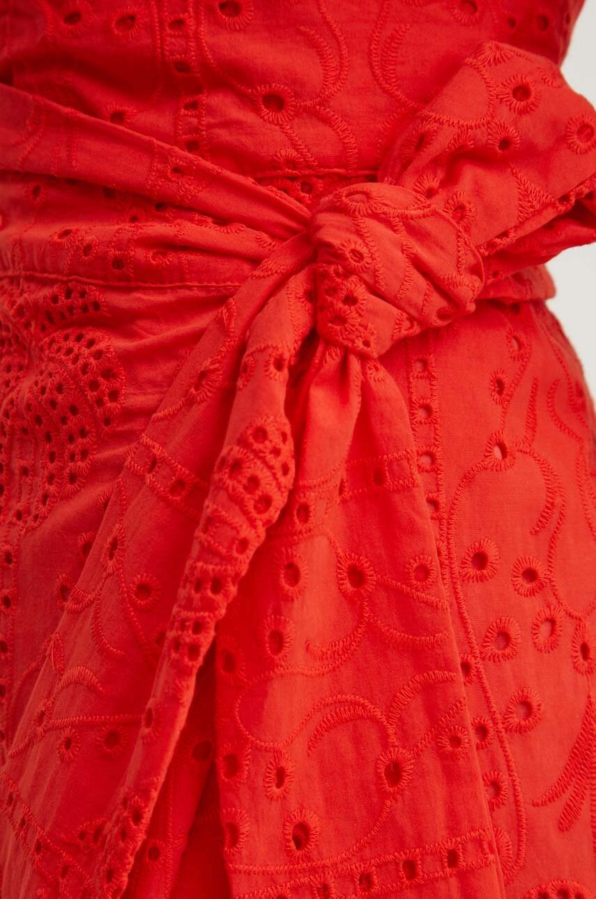 Βαμβακερή φούστα Never Fully Dressed Jaspre Skirt χρώμα: κόκκινο, NFDSK455 φωτογραφία