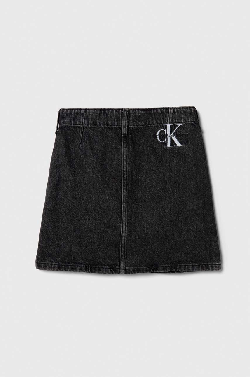 Детская джинсовая юбка Calvin Klein Jeans цвет чёрный mini прямая