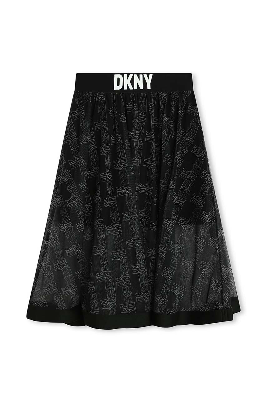 Dkny fusta fete culoarea negru, midi, evazati