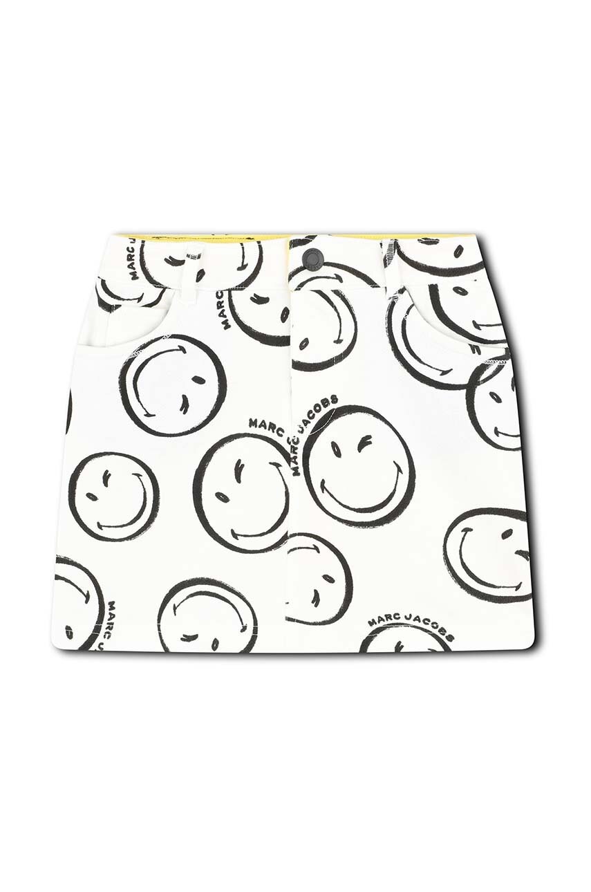 Детская хлопковая юбка Marc Jacobs цвет бежевый mini прямая Детская хлопковая юбка Marc Jacobs цвет бежевый mini прямая